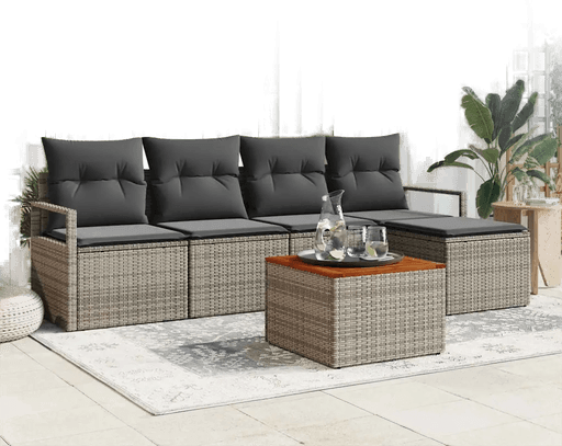 Vidaxl Hagesofa Set 6 pcs Grå