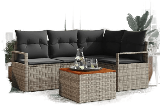 Vidaxl Hagesofa Set 5 pcs Grå