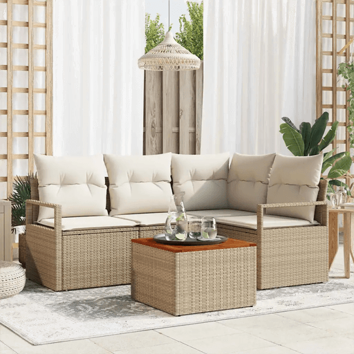 Vidaxl Hagesofa Set 5 pcs Beige