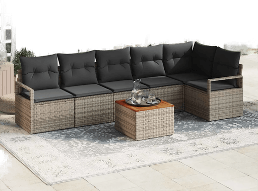 Vidaxl Hagesofa Set 7 pcs Grå