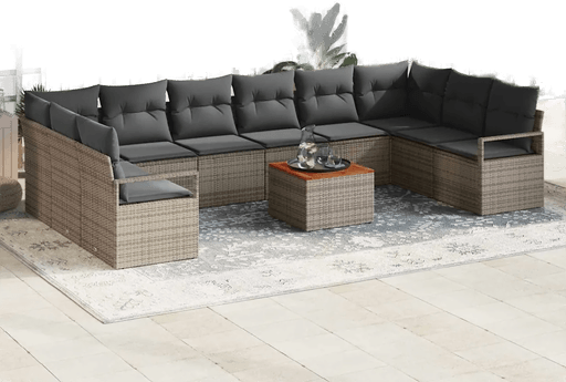 Vidaxl Hagesofa Set 11 pcs Grå