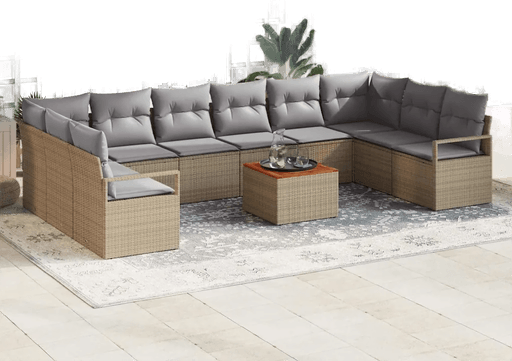 Vidaxl Hagesofa Set 11 pcs Beige og lys grå