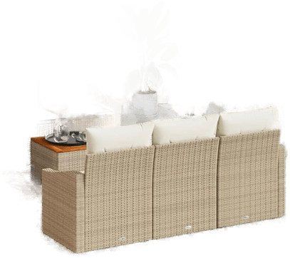 Vidaxl Hagesofa Set 6 pcs Beige