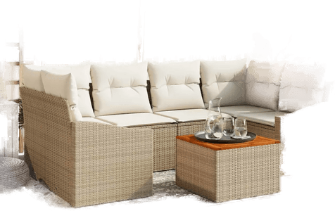 Vidaxl Hagesofa Set 7 pcs Beige
