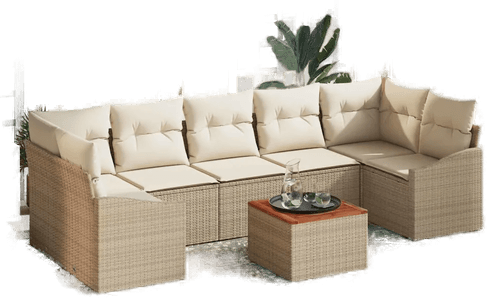 Vidaxl Hagesofa Set 8 pcs Beige