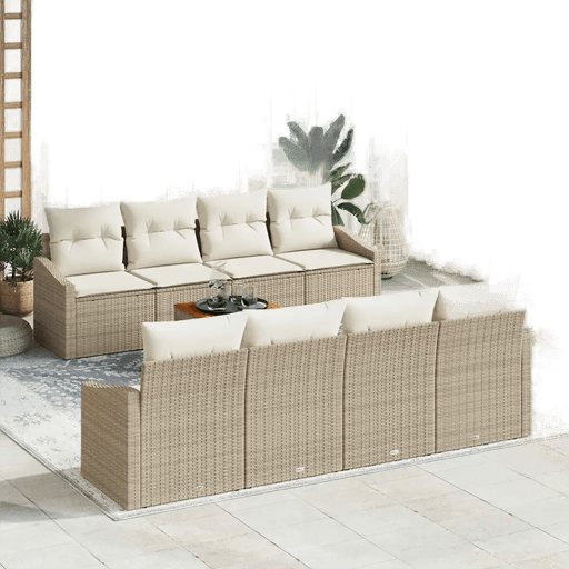 Vidaxl Hagesofa Set 9 pcs Beige