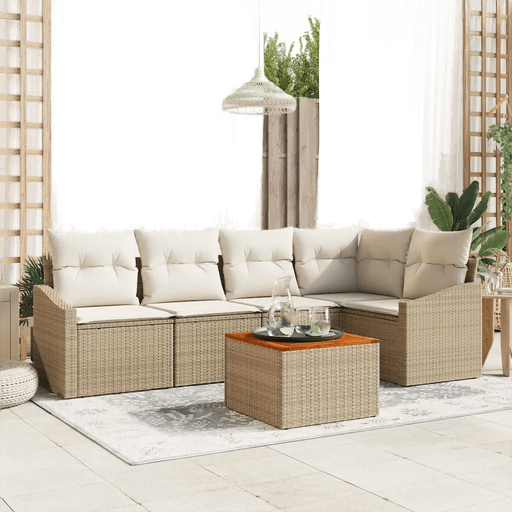 Vidaxl Hagesofa Set 6 pcs Beige