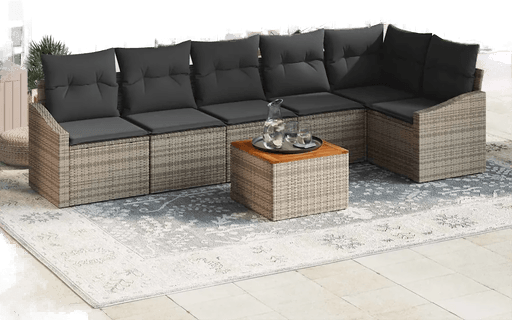 Vidaxl Hagesofa Set 7 pcs Grå