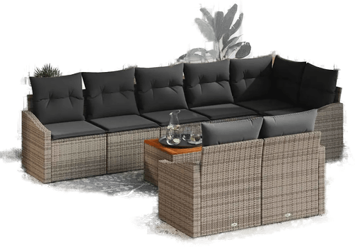 Vidaxl Hagesofa Set 9 pcs Grå