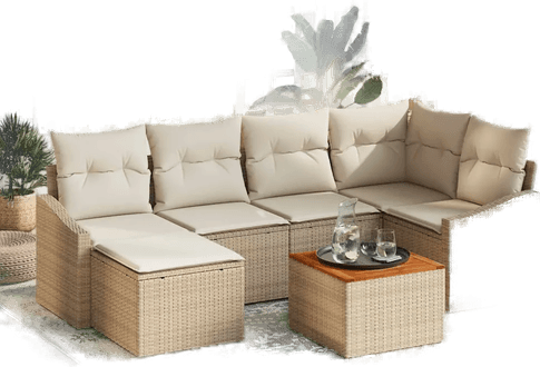 Vidaxl Hagesofa Set 7 pcs Beige