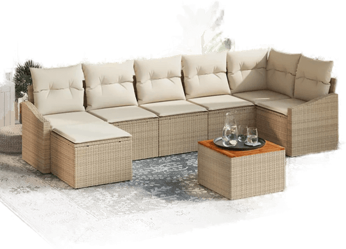 Vidaxl Hagesofa Set 8 pcs Beige