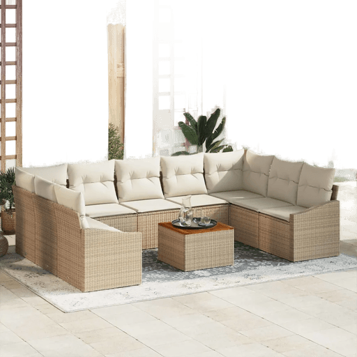 Vidaxl Hagesofa Set 10 pcs Beige