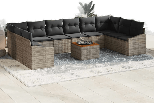Vidaxl Hagesofa Set 11 pcs Grå