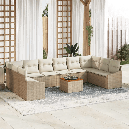 Vidaxl Hagesofa Set 11 pcs Beige