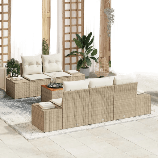 Vidaxl Hagesofa Set 6 pcs Beige