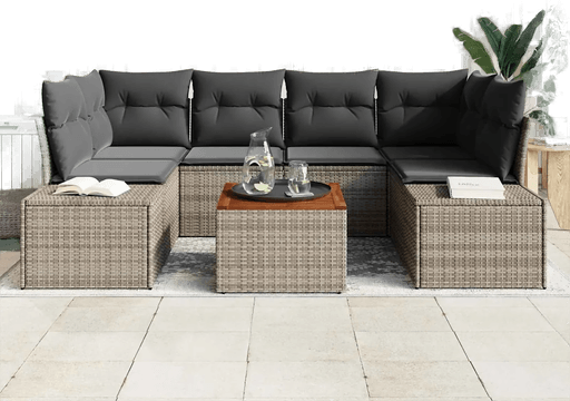 Vidaxl Hagesofa Set 7 pcs Grå