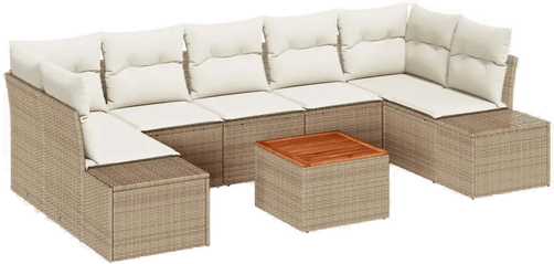 Vidaxl Hagesofa Set 8 pcs Beige