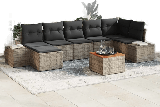 Vidaxl Hagesofa Set 8 pcs Grå