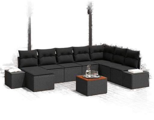 Vidaxl Hagesofa Set 9 pcs