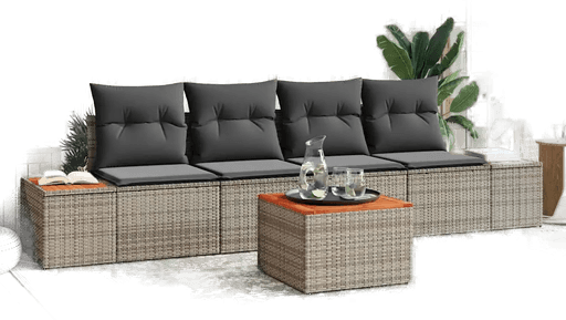 Vidaxl Hagesofa Set 5 pcs Grå