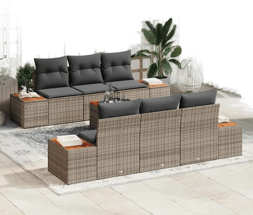 Vidaxl Hagesofa Set 7 pcs Grå