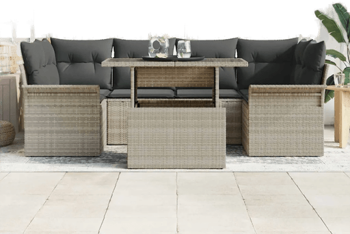 Vidaxl Hagesofa Set 7 pcs Lysegrå