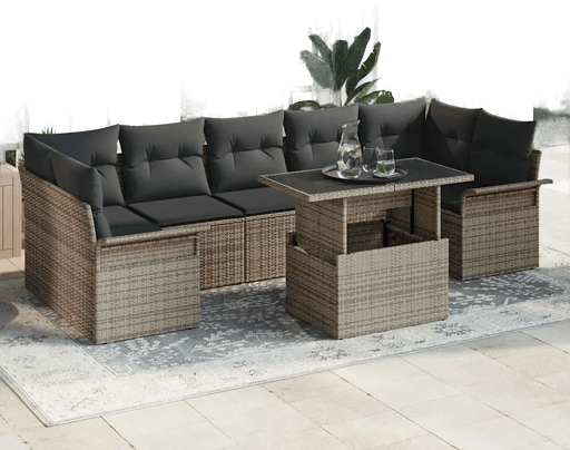 Vidaxl Hagesofa Set 8 pcs Grå