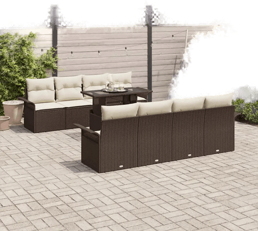 Vidaxl Hagesofa Set 9 pcs Brun
