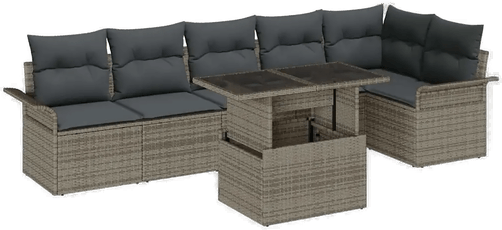 Vidaxl Hagesofa Set 7 pcs Grå