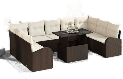 Vidaxl Hagesofa Set 10 pcs Brun