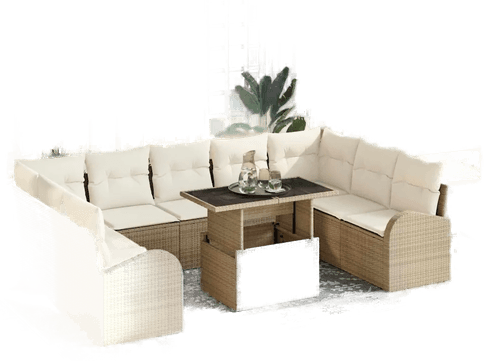 Vidaxl Hagesofa Set 10 pcs Beige