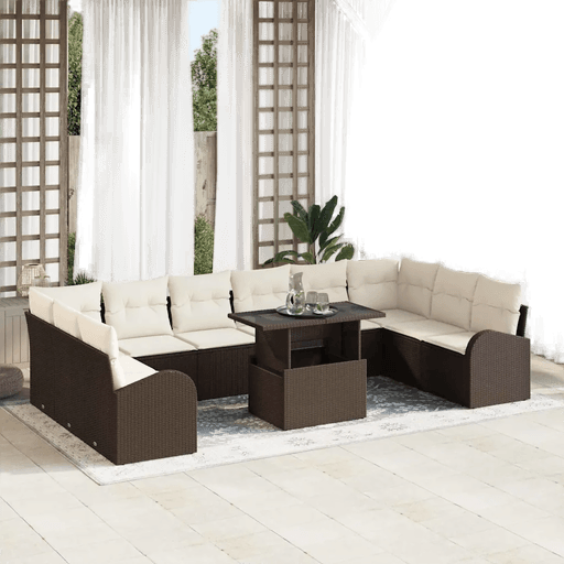 Vidaxl Hagesofa Set 11 pcs Brun