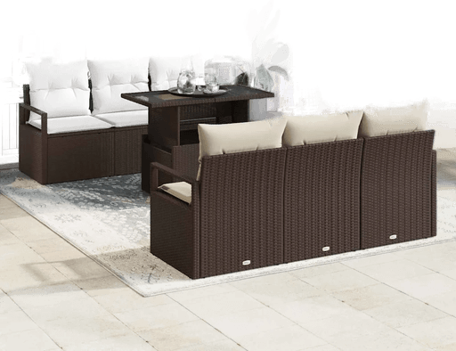 Vidaxl Hagesofa Set 7 pcs Brun