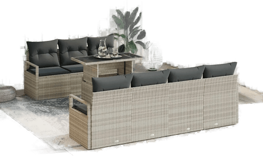 Vidaxl Hagesofa Set 8 pcs Lysegrå