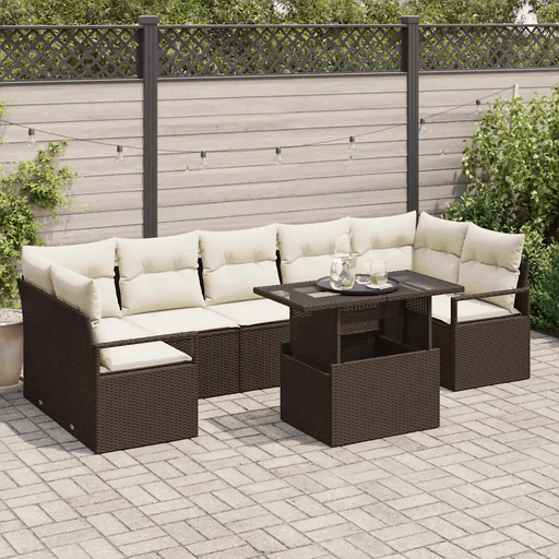 Vidaxl Hagesofa Set 8 pcs Brun