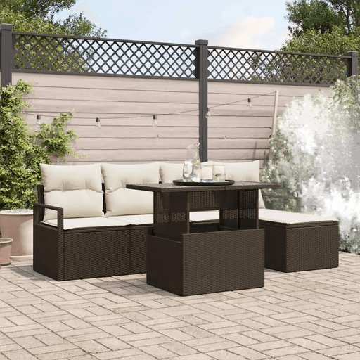 Vidaxl Hagesofa Set 6 pcs Brun