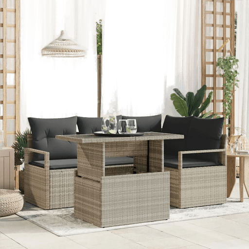 Vidaxl Hagesofa Set 5 pcs Lysegrå