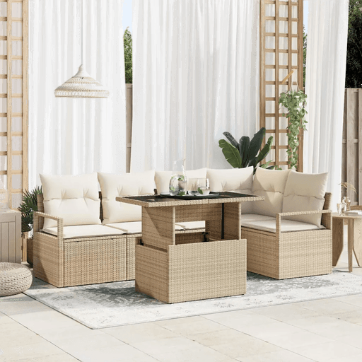 Vidaxl Hagesofa Set 6 pcs Beige