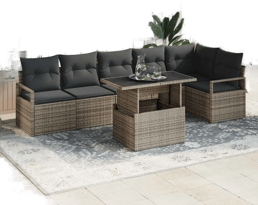 Vidaxl Hagesofa Set 7 pcs Grå