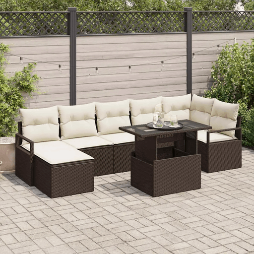 Vidaxl Hagesofa Set 8 pcs Brun