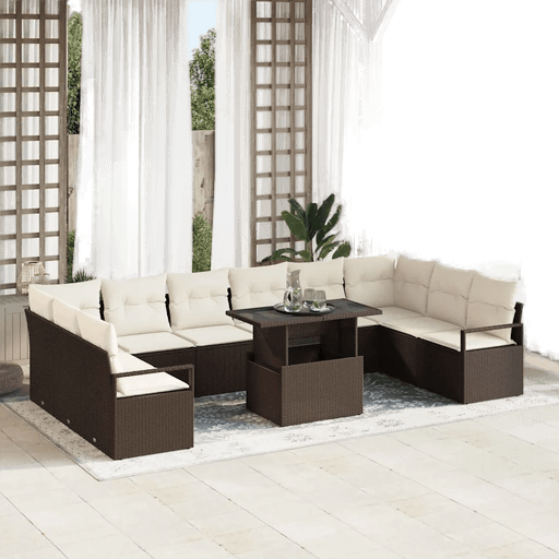 Vidaxl Hagesofa Set 11 pcs Brun