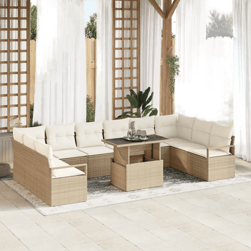 Vidaxl Hagesofa Set 11 pcs Beige