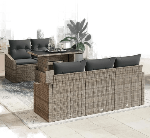 Vidaxl Hagesofa Set 6 pcs Grå