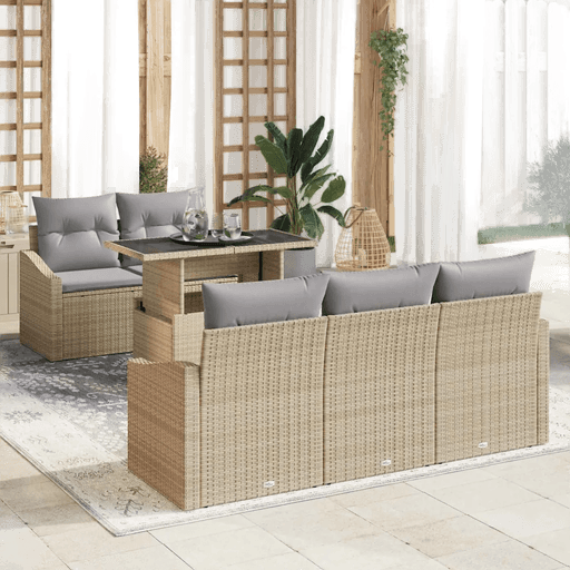 Vidaxl Hagesofa Set 6 pcs Beige