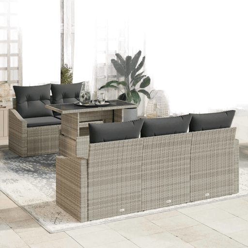 Vidaxl Hagesofa Set 6 pcs Lysegrå