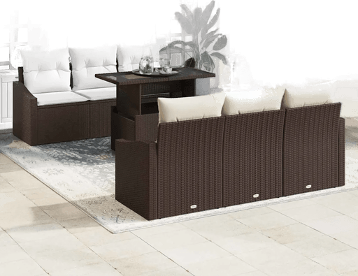 Vidaxl Hagesofa Set 7 pcs Brun