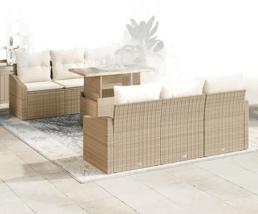 Vidaxl Hagesofa Set 7 pcs Beige