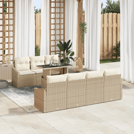 Vidaxl Hagesofa Set 8 pcs Beige