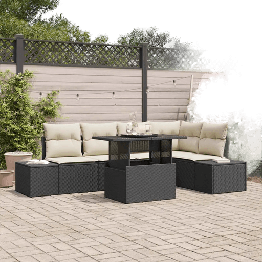 Vidaxl Hagesofa Set 6 pcs Svart