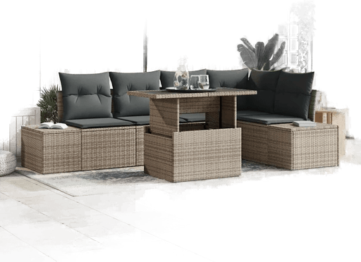 Vidaxl Hagesofa Set 6 pcs Grå